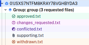 Request file icons after independent review